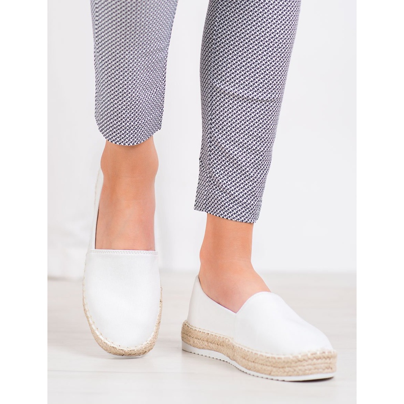 Small Swan Espadrillas in tessuto bianco 2