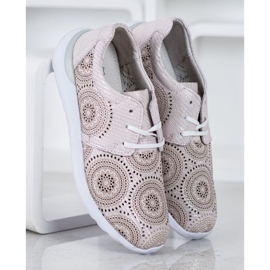 Filippo Scarpe sportive in pelle rosa 2