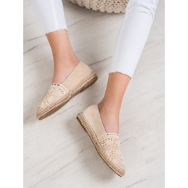 Small Swan Espadrillas In Pelle Scamosciata Con Pizzo marrone 2