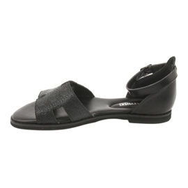 M.Daszyński Sandali neri con tacco Daszyński MR1848-17 nero 2