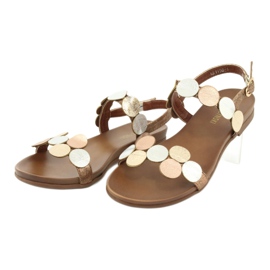 M.Daszyński Sandali ruote dorate Daszyński MR1958-1 marrone argento d'oro 3