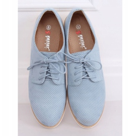 Mocassini donna blu stringati T297 Blue 1