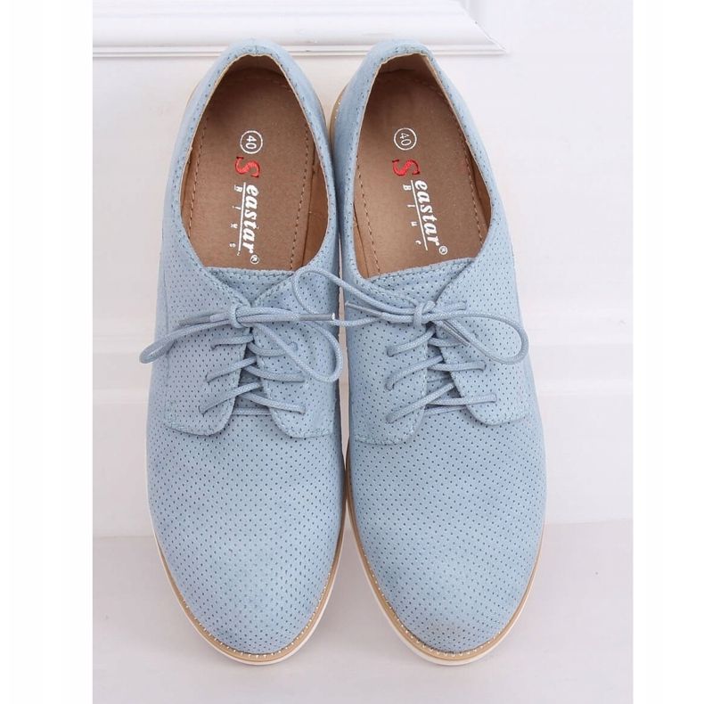 Mocassini donna blu stringati T297 Blue 1