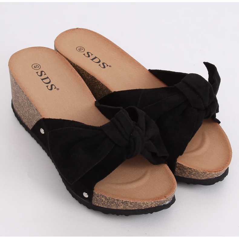 Pantofole nere con zeppa 7862-KL Nere nero 1