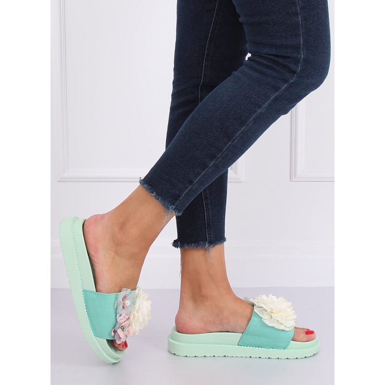 Pantofole menta su suola alta PT-109 Mint verde 2