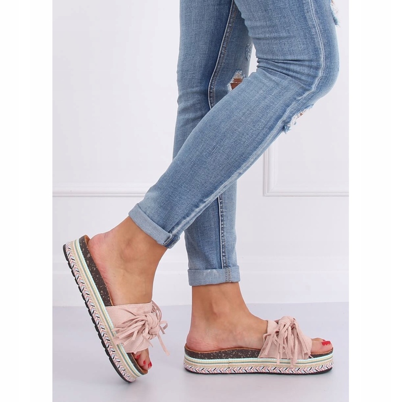 Pantofole boho rosa da donna CK138P Pink 1