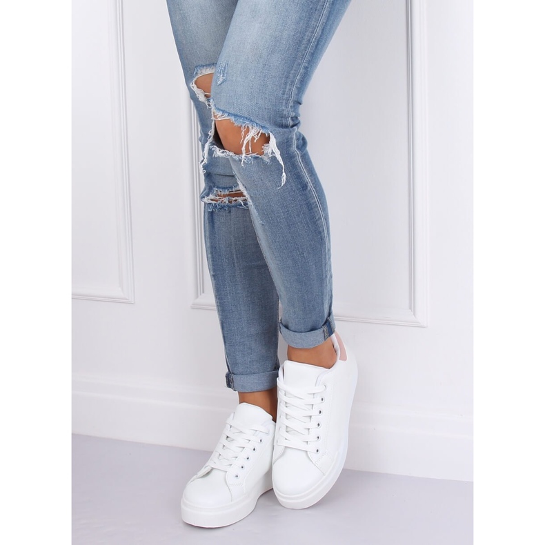 Sneakers da donna bianche 85-428 BIANCO/ROSA bianca 1