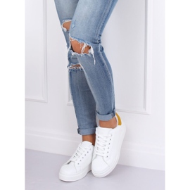 Sneakers da donna bianche 85-428 BIANCO/GIALLO 1
