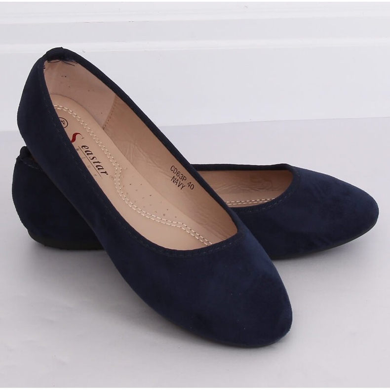 CD63P Ballerine blu navy lisce blu navy 1