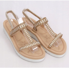 Sandali dorati da donna HD-128 Gold d'oro 1