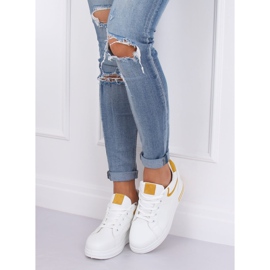 Sneakers bianche HY-231 gialle con zeppa bianco giallo 1