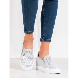 Filippo Slip in pelle con zeppa grigio 2