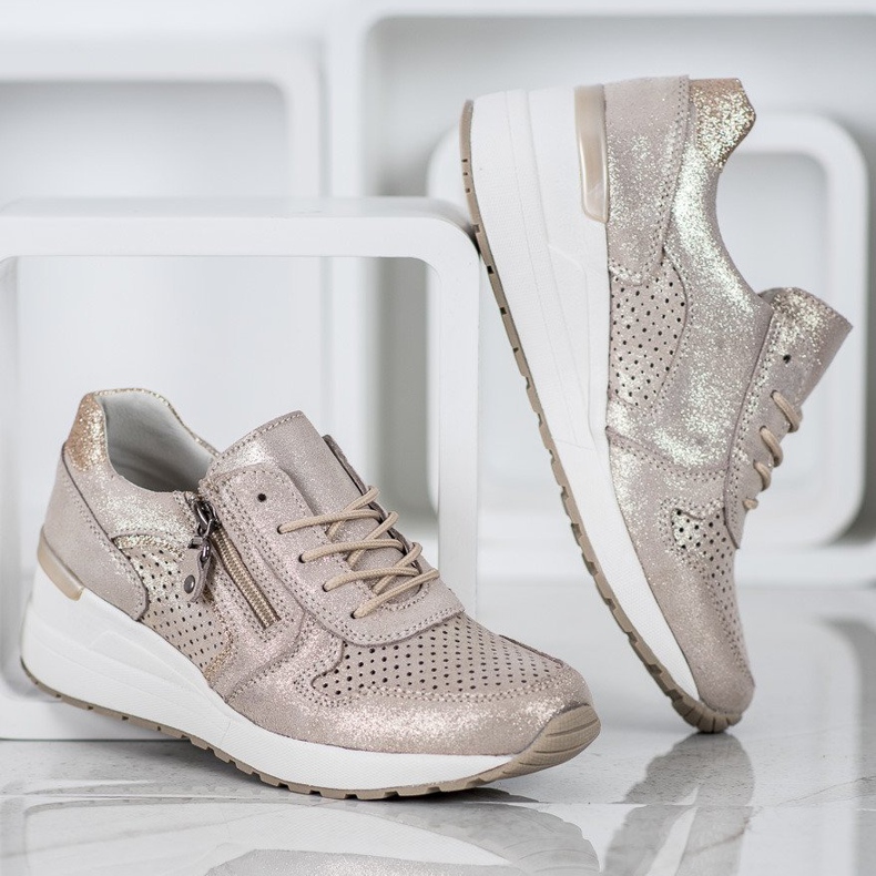 Filippo Sneakers Dorate Con Glitter d'oro 1