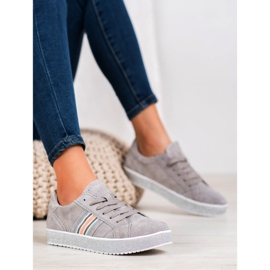 Filippo Sneakers In Pelle Con Platform Glitter grigio 1