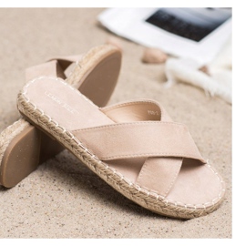SHELOVET Comode pantofole in pelle scamosciata beige 1
