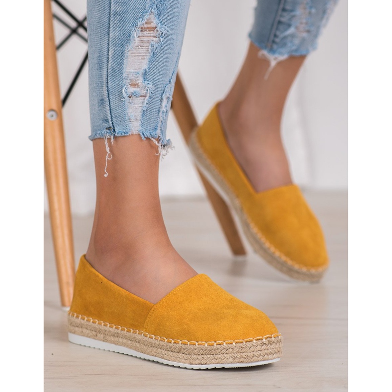 Small Swan Espadrillas in pelle scamosciata gialla giallo 1