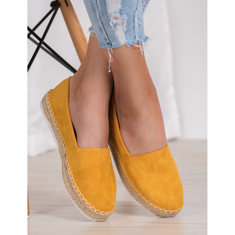 Small Swan Espadrillas in pelle scamosciata gialla giallo 2