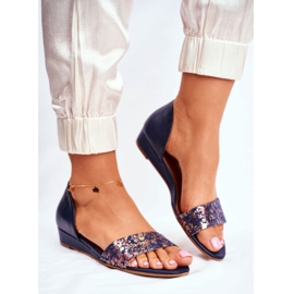 Sandali Donna Maciejka Pelle Blu Navy 1971 Nomara 1