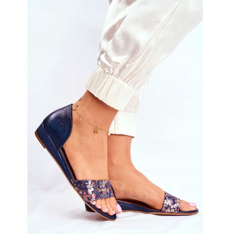Sandali Donna Maciejka Pelle Blu Navy 1971 Nomara 2