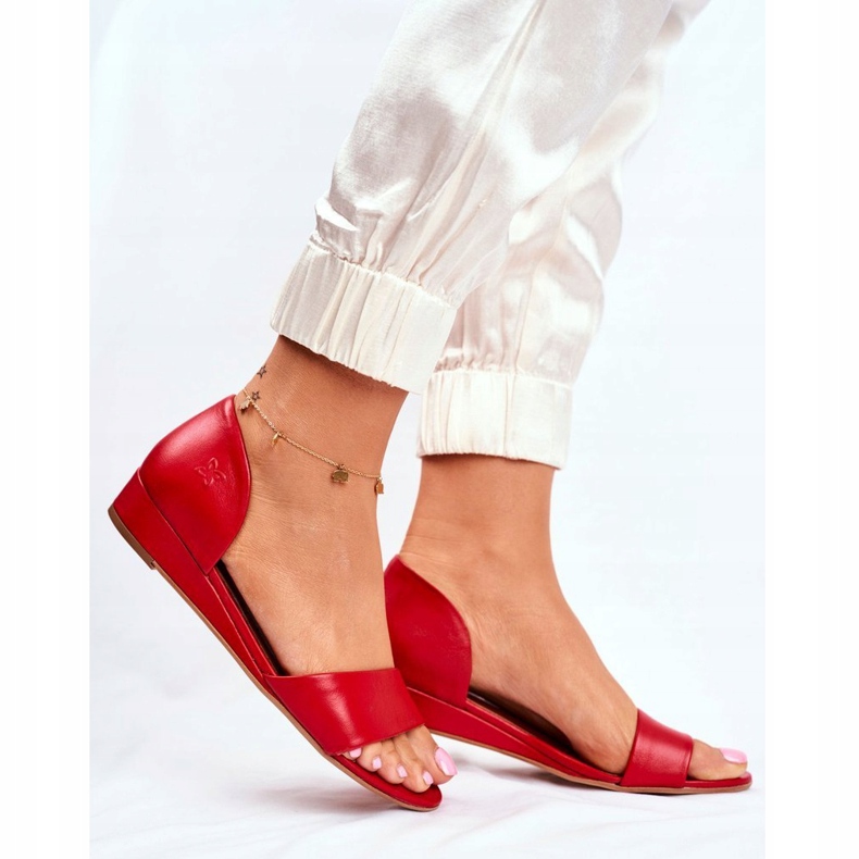 Sandali Donna Maciejka Pelle Rosso 1971 Nomara 1