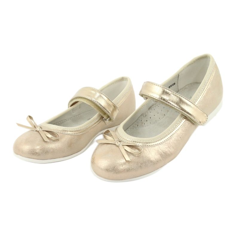 American Club GC02 ballerine dorate con fiocco beige d'oro 3