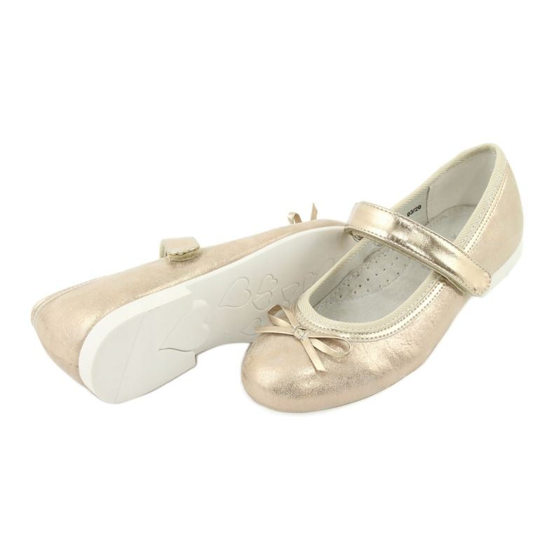 American Club GC02 ballerine dorate con fiocco beige d'oro 4