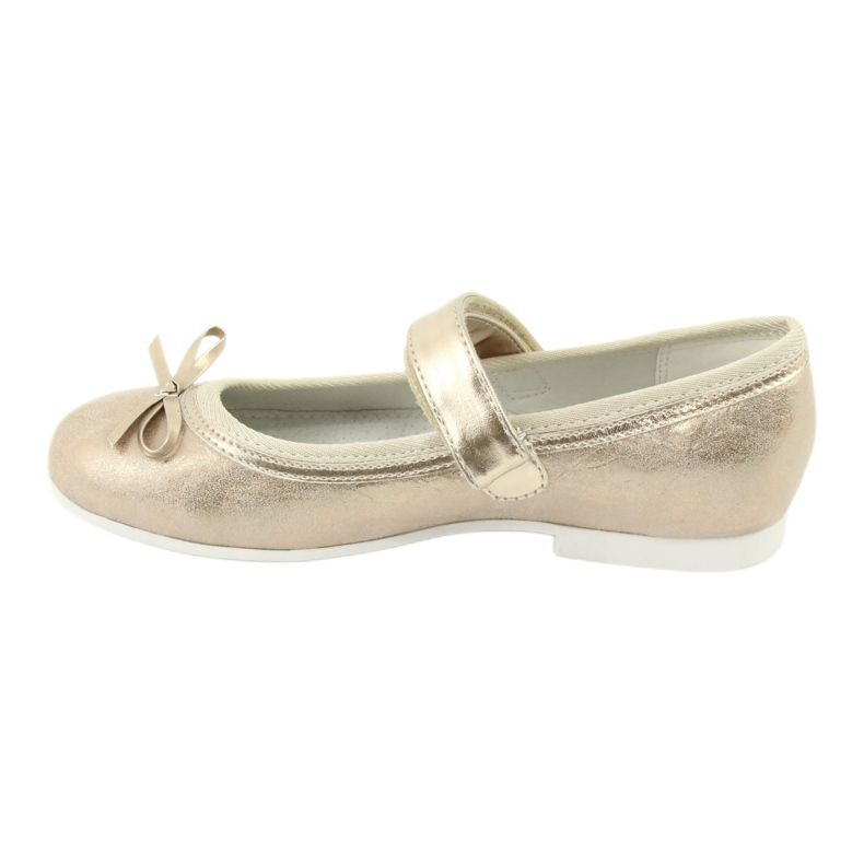 American Club GC02 ballerine dorate con fiocco beige d'oro 2