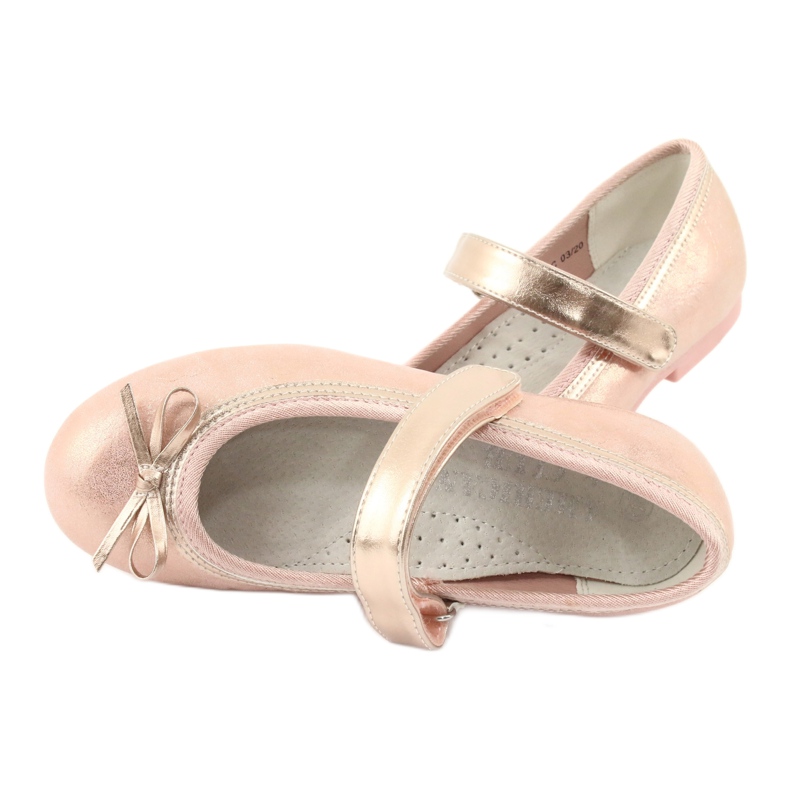Ballerine Golden Rose con fiocco American Club GC02 rosa d'oro 5
