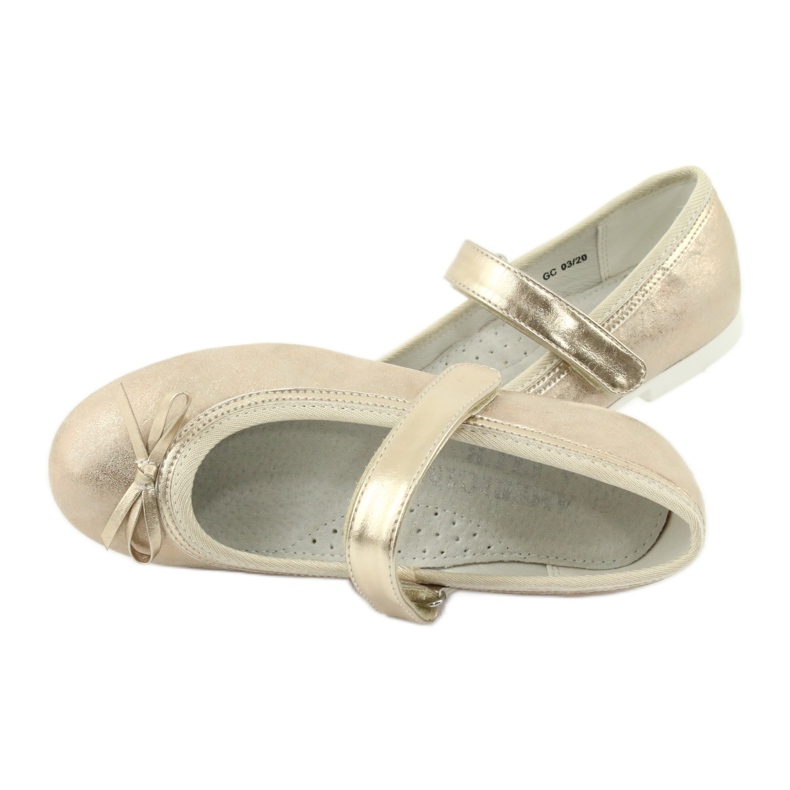Ballerine dorate con fiocco American Club GC03 / 20 d'oro 5