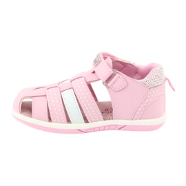 Sandali da bambina American Club DR16 / 20 bianco rosa 2