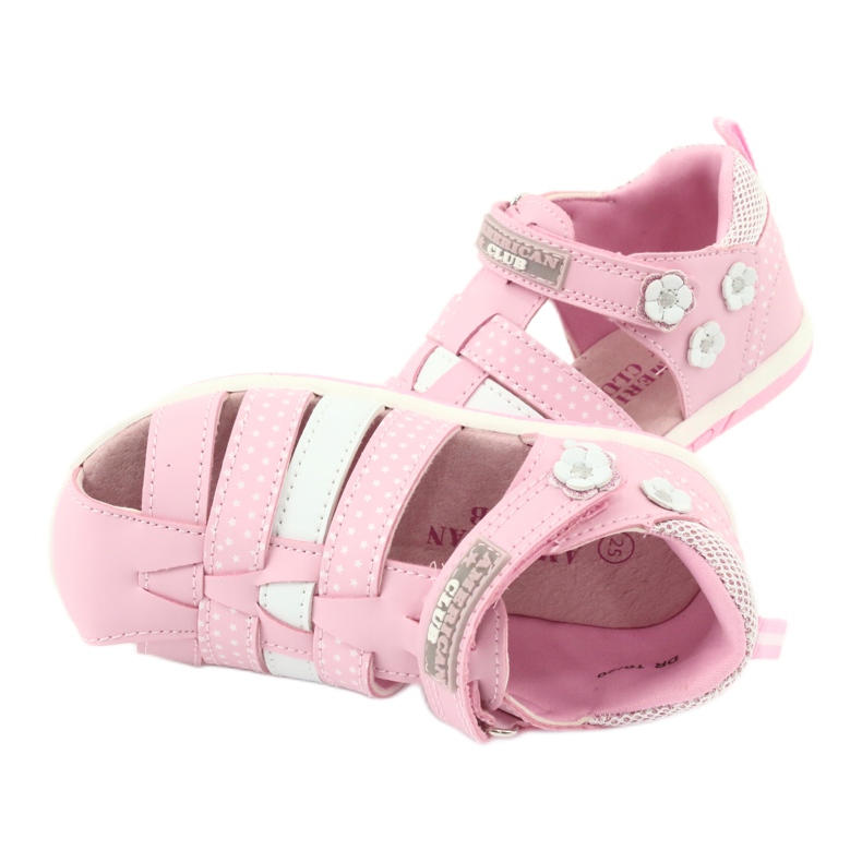 Sandali da bambina American Club DR16 / 20 bianco rosa 5