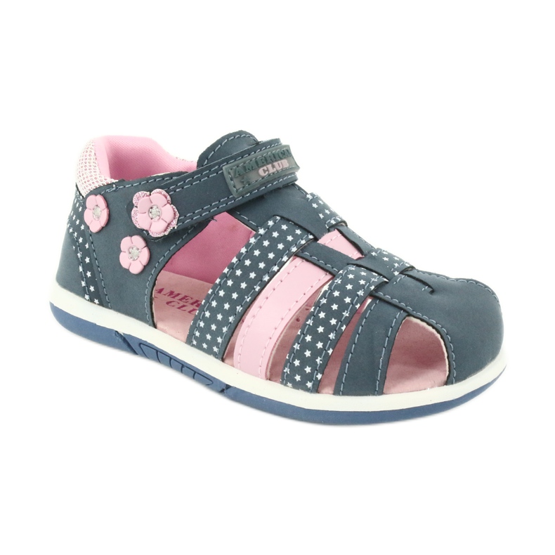 Sandali da bambina American Club DR16 / 20 bianco blu navy rosa 1