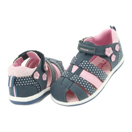 Sandali da bambina American Club DR16 / 20 bianco blu navy rosa 4