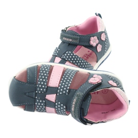 Sandali da bambina American Club DR16 / 20 bianca blu navy rosa 5