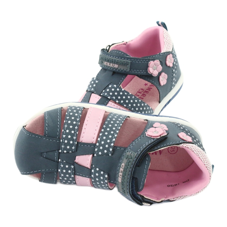 Sandali da bambina American Club DR16 / 20 bianco blu navy rosa 5