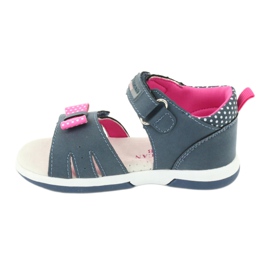 American Club Sandali da bambina con fiocco americano DR20/20, blu navy e rosa 1