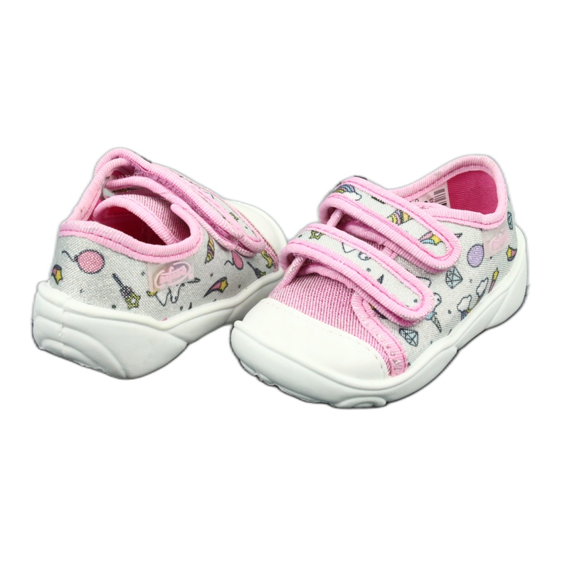 Scarpe per bambini Befado 907P115 rosa d'argento grigio 3