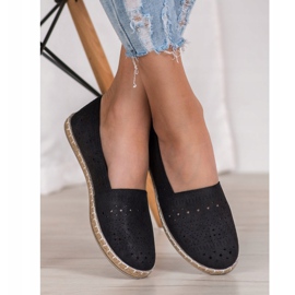 MCKEYLOR Espadrillas azteche con motivi aztechi nero 1