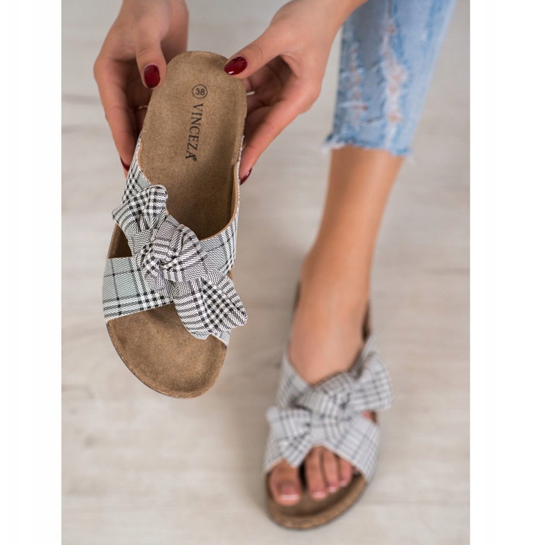 Pantofole VINCEZA alla moda bianco nero 1
