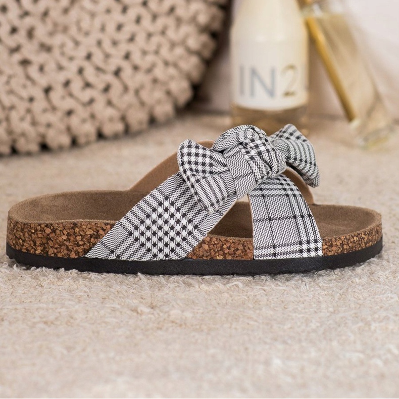 Pantofole VINCEZA alla moda bianca nero 2