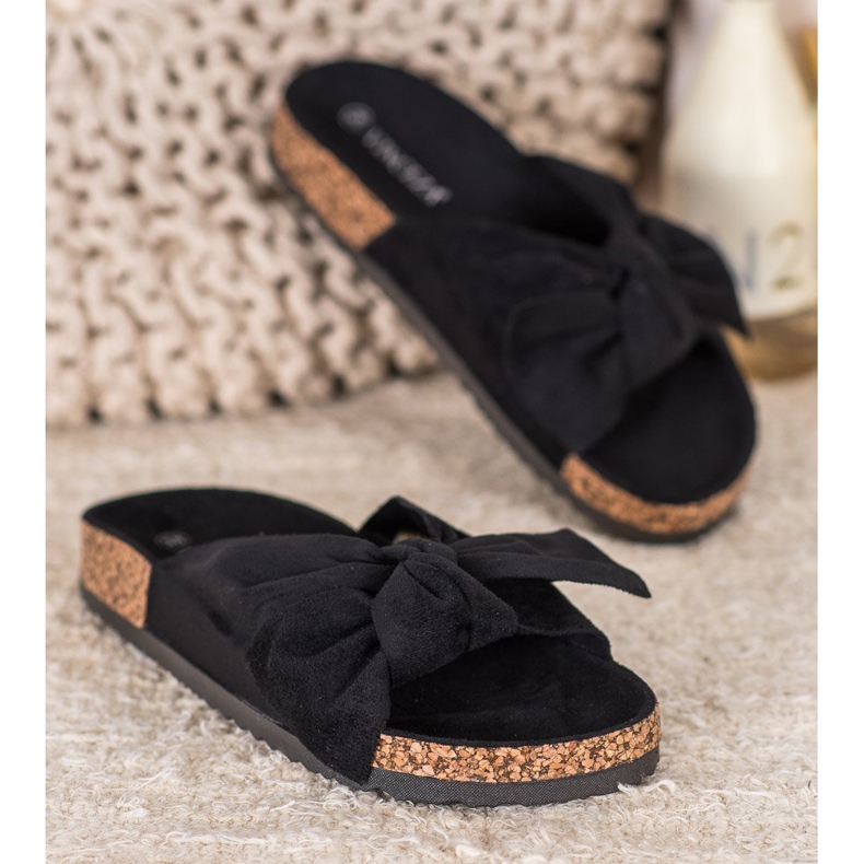 Pantofole VINCEZA in camoscio nero 1