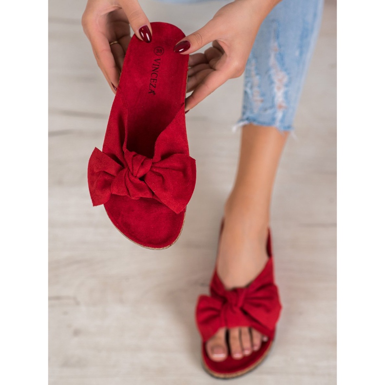 Pantofole VINCEZA in camoscio rosso 2