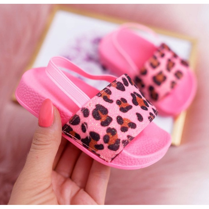 FRROCK Pantofole da bambina per bambina Brocade Leopard Pink Rimia rosa 2
