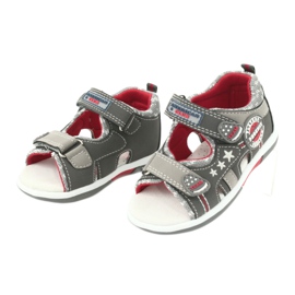 American Club Sandali con ragazzi Inserisci in pelle per ragazzi DR15/20 Red grigio 2