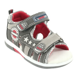 American Club Sandali con ragazzi Inserisci in pelle per ragazzi DR15/20 Red grigio 1