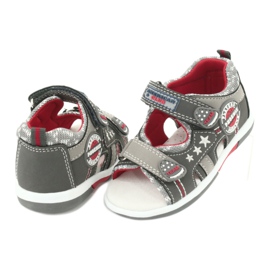 American Club Sandali con ragazzi Inserisci in pelle per ragazzi DR15/20 Red grigio 3