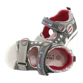 American Club Sandali con ragazzi Inserisci in pelle per ragazzi DR15/20 Red grigio 4