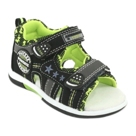 American Club Boys sandals in pelle inserisci dr15/20 nero e verde 1