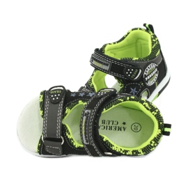 American Club Boys sandals in pelle inserisci dr15/20 nero e verde 5