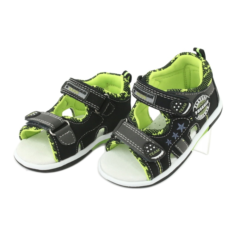 American Club Boys sandals in pelle inserisci dr15/20 nero e verde 3